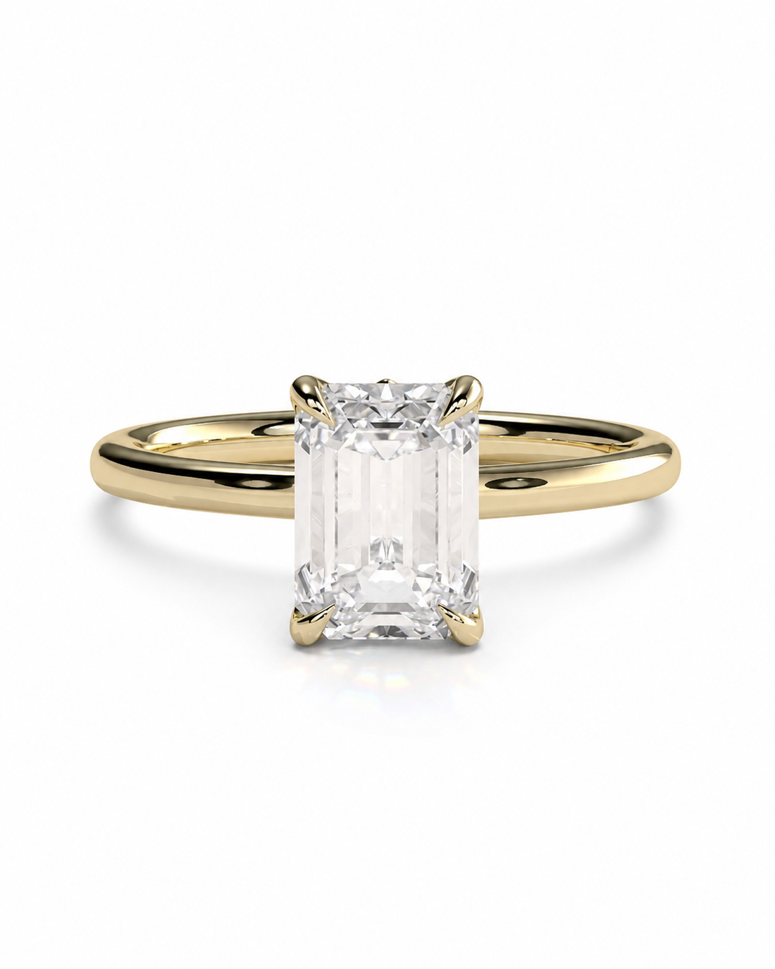 Emerald stone engagement ring